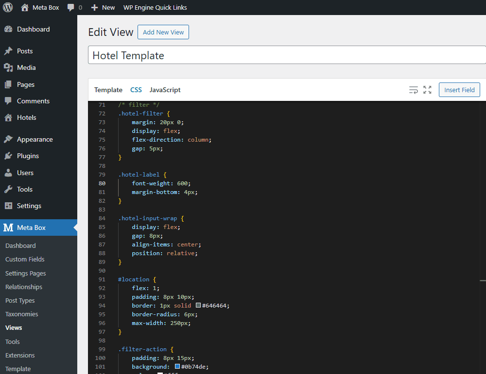 add style for filtering