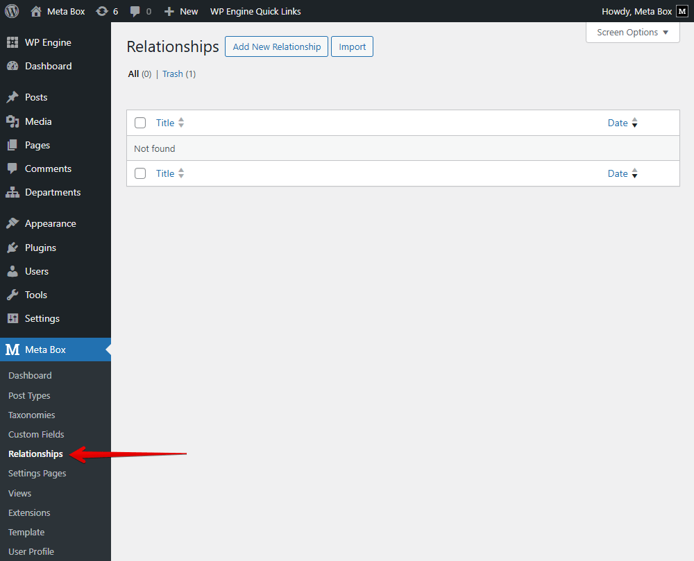 Go to Meta Box, Relationship, and create a new one