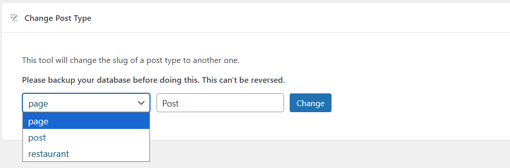 Change post type