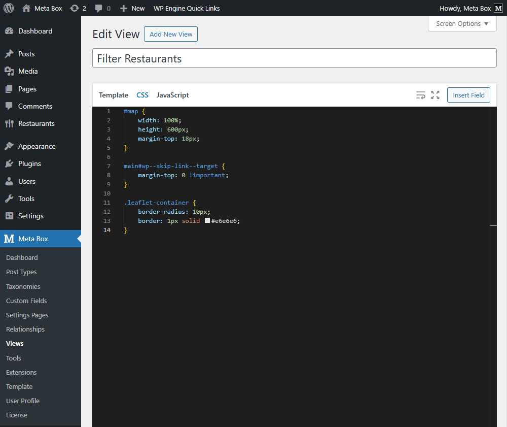 After that, I added the CSS code