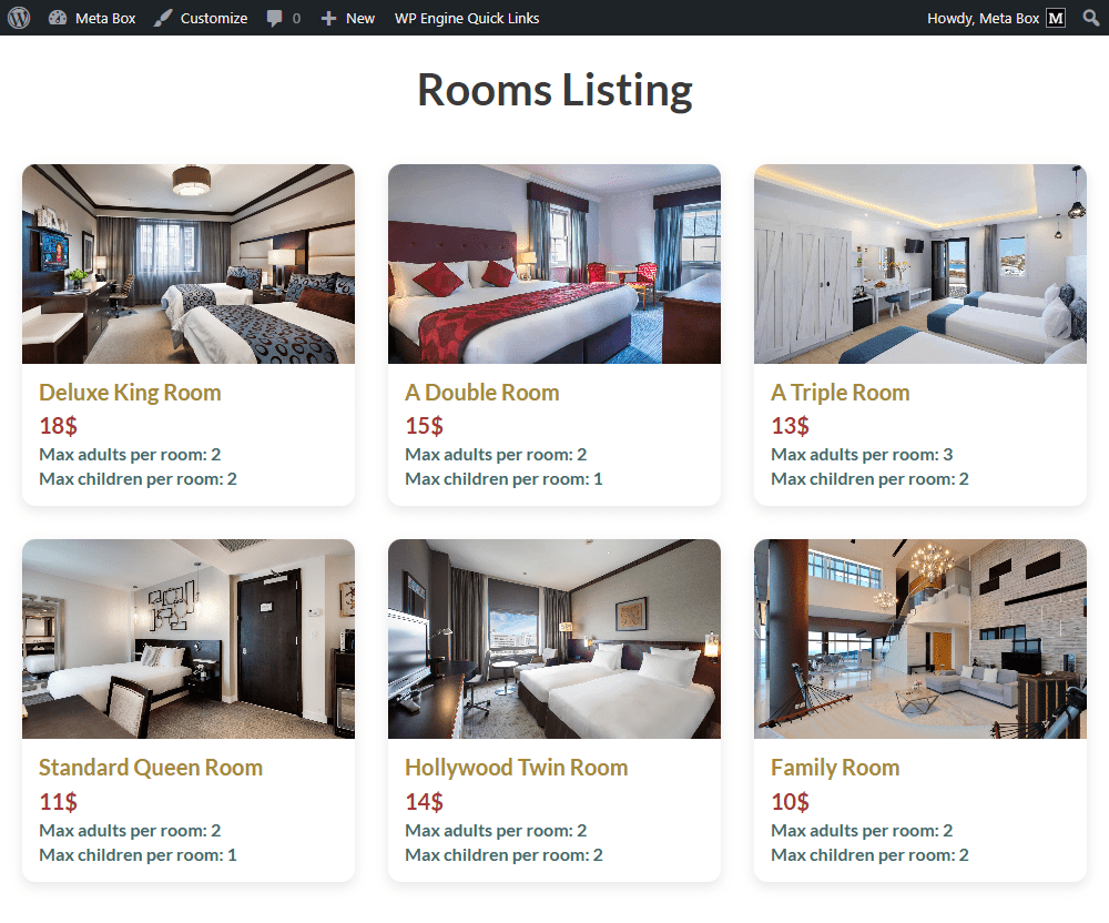 The archive page of the room