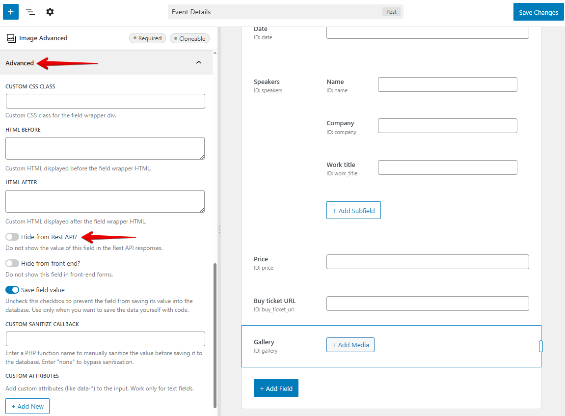 Hiding a field from REST API responses