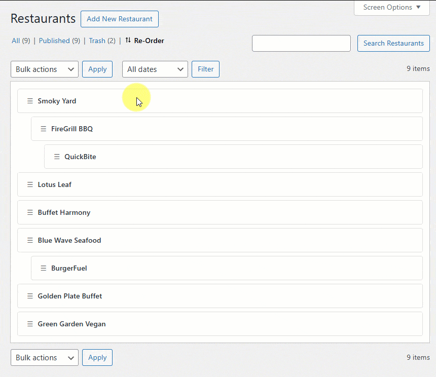 Hierarchical support